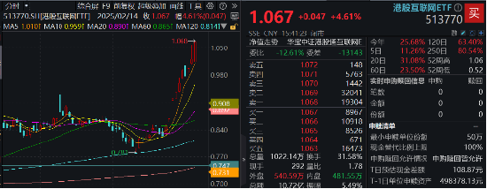 港股科网牛狂奔，8股现两位数涨幅！港股互联网ETF（513770）再涨4.6%，基金经理：Deepseek点燃中国科技股复兴希望！